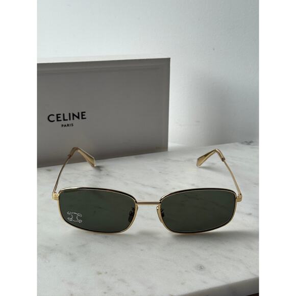 NEW Celine CL40285U Triomphe Crystal Gold Sunglasses - Picture 3 of 5